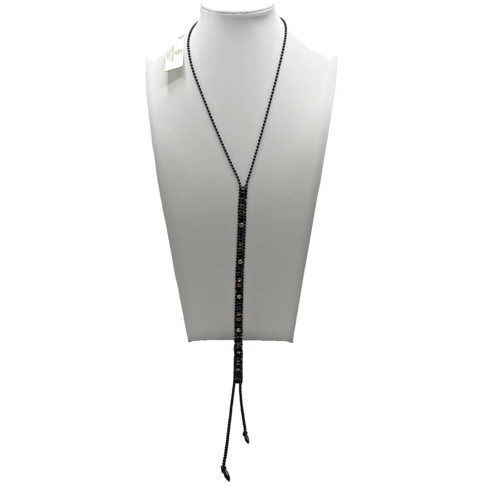 New LOREN HOPE Multicolor Crystal Rhinestone Y-Drop Necklace 18-20